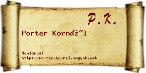 Porter Kornél névjegykártya